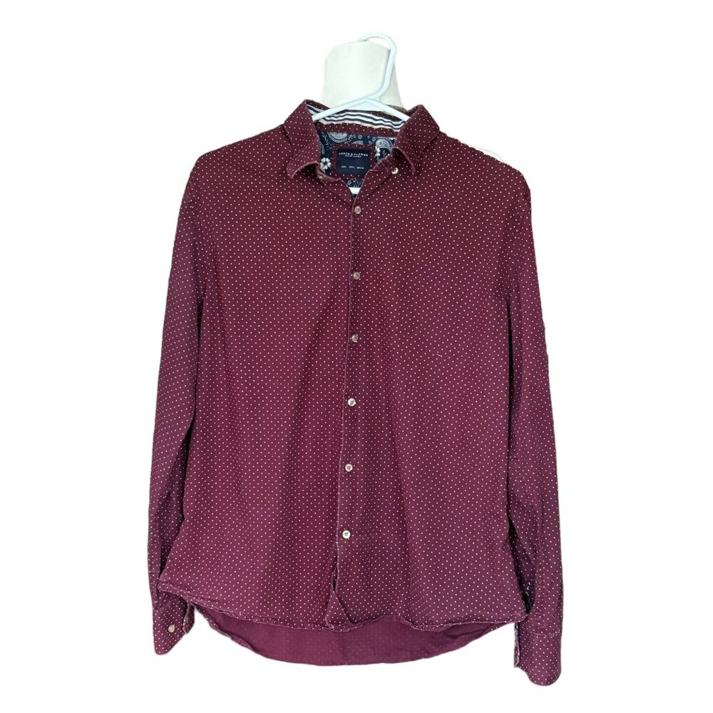 DENIM & FLOWERS by Ricky Singh Men's Long Sleeve Button Down Shirt, Size L